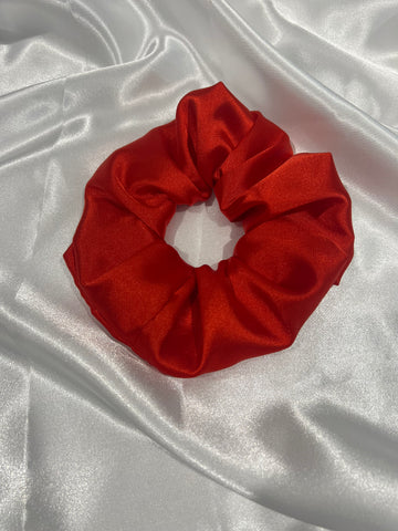 Lady in red scrunchie